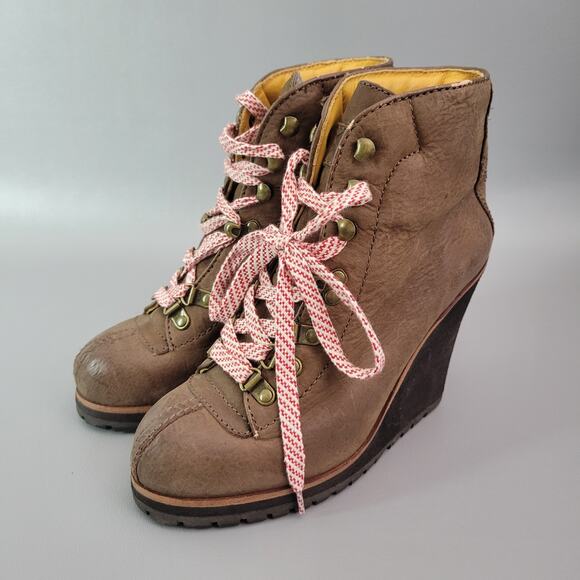 Ash Zenith Wedge Boots Women's EU 39 Brown Leather Lace Up Ankle Shoes - Picture 2 of 12
